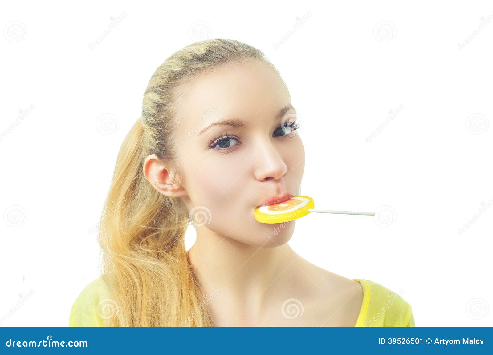 Girl eating candy stock image. Image of candy, smile 39526501