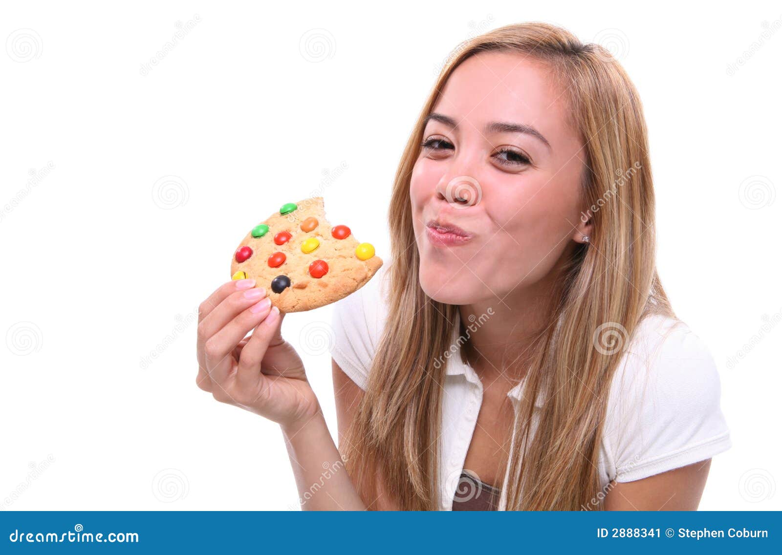 Girl Eating Cookie Stock Image Image 2888341