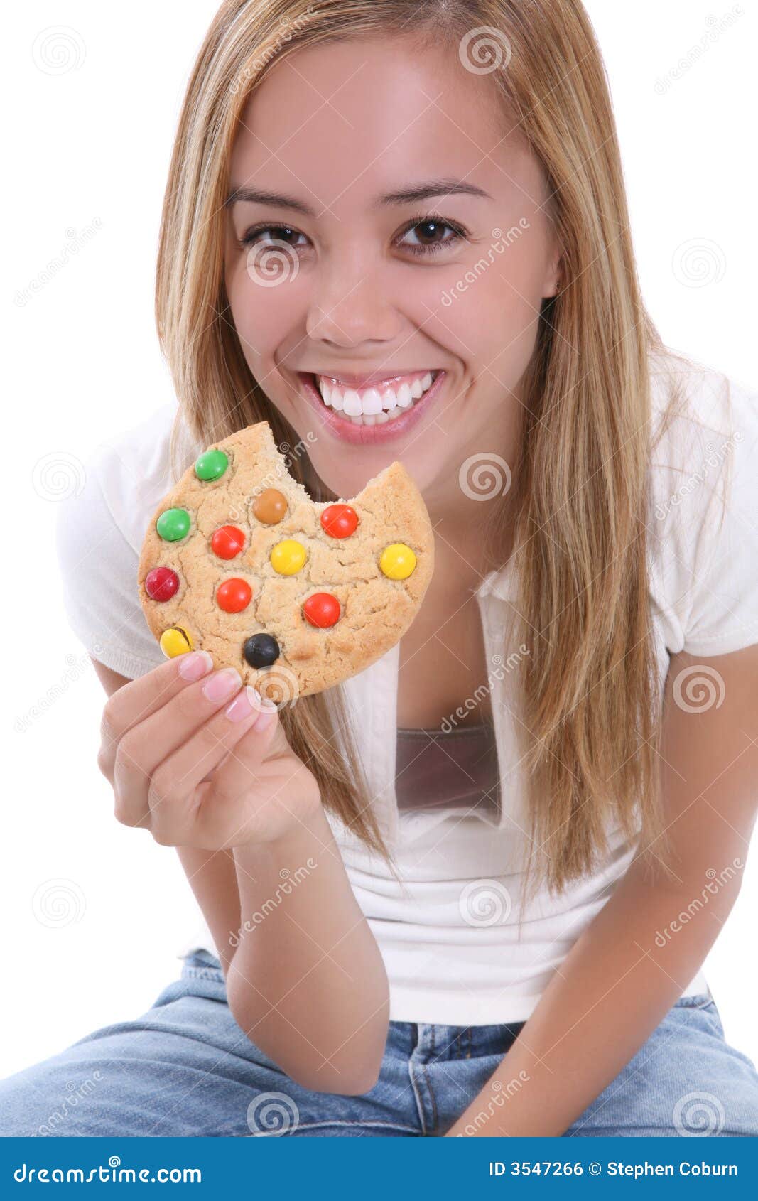 Girl Eating Cookie stock photo. Image of girl, closeup 3547266