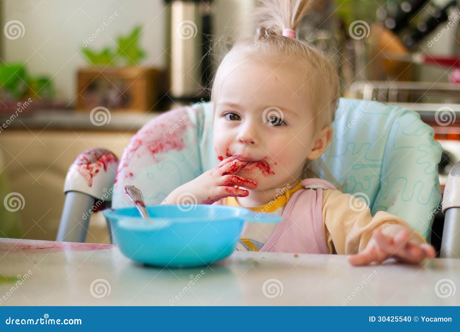 Girl eating jam stock photo. Image of cute, hunger, lunch 30425540