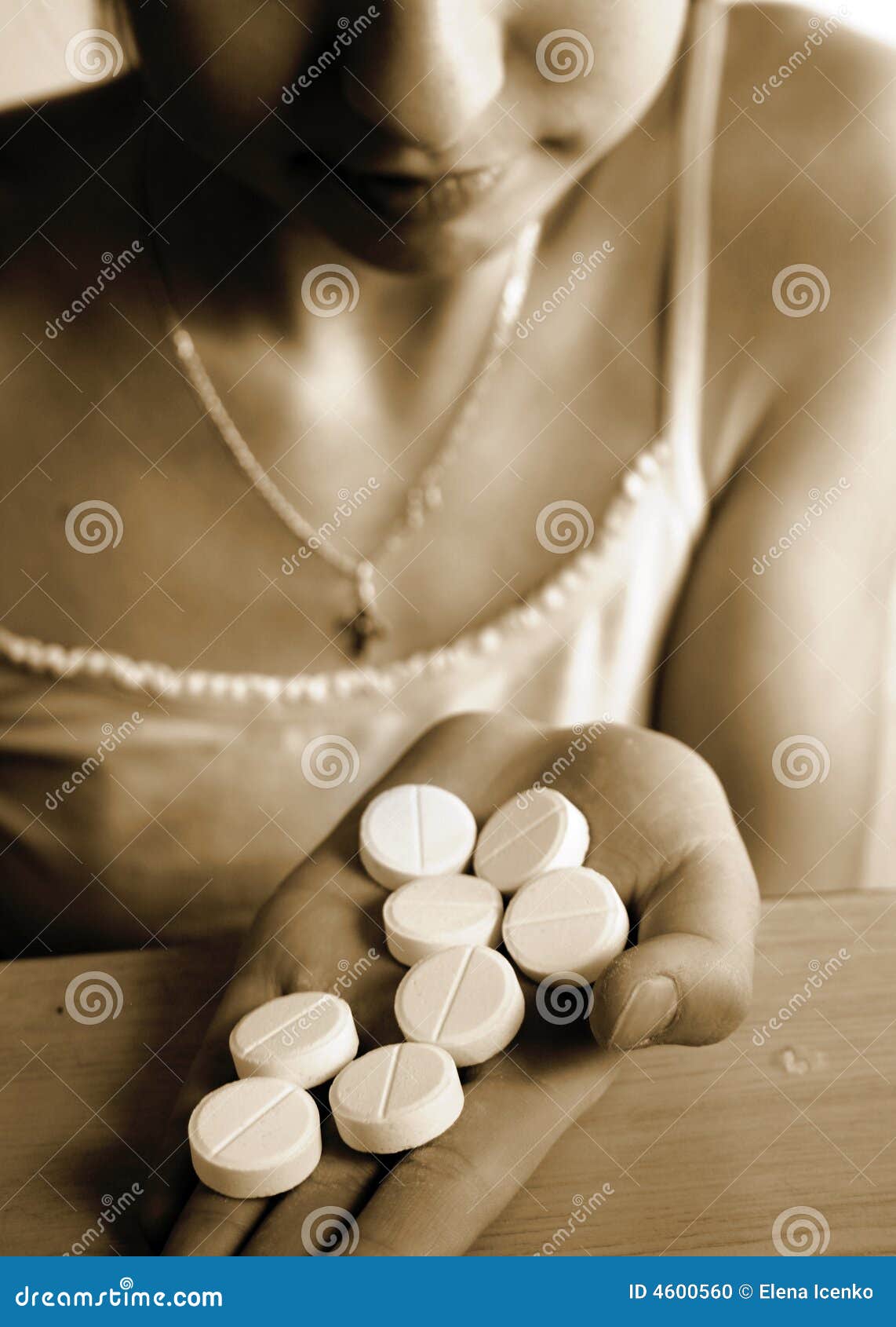 The girl eating tablets stock photo. Image of pills, poisoning 4600560