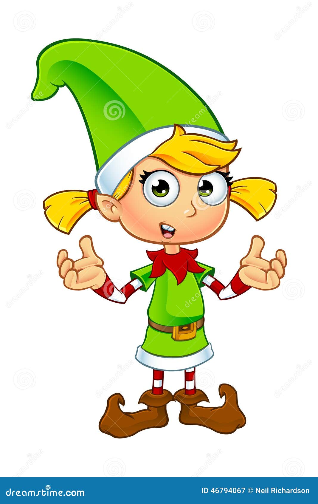 Girl Elf Character in Green Stock Vector - Illustration of fantasy, winter:  46794067