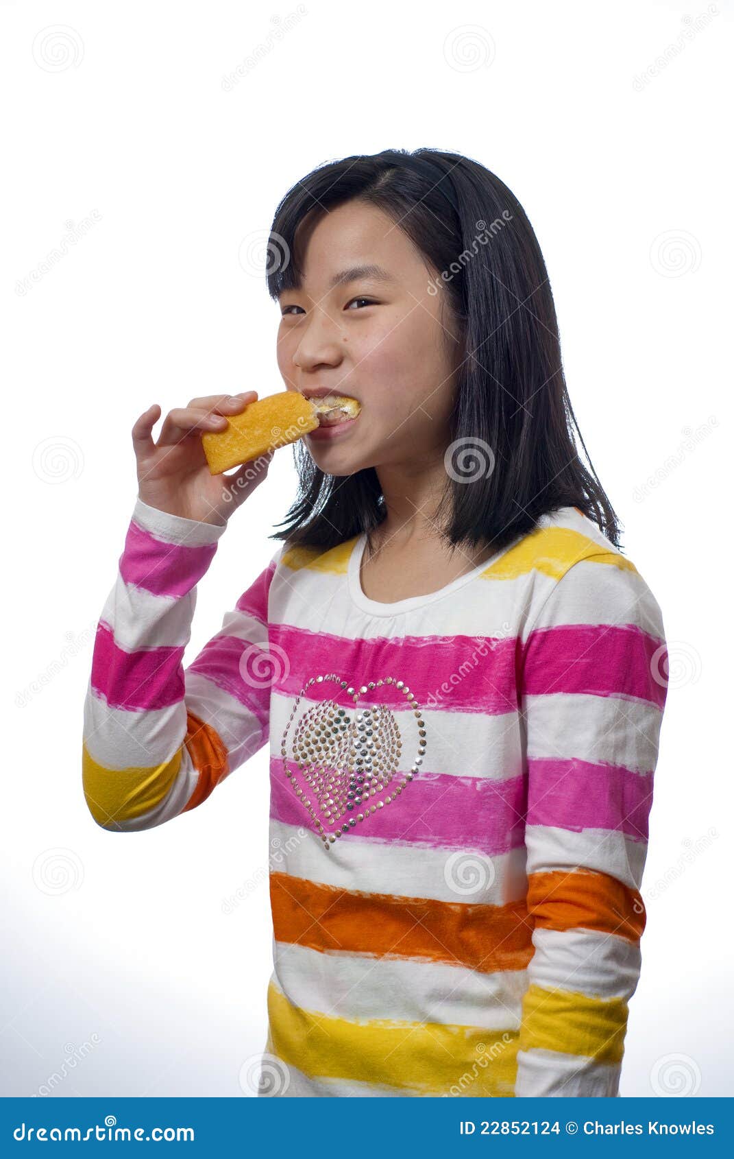 Girl Enjoys an Afternoon Snack Stock Photo Image of girl, happy 22852124
