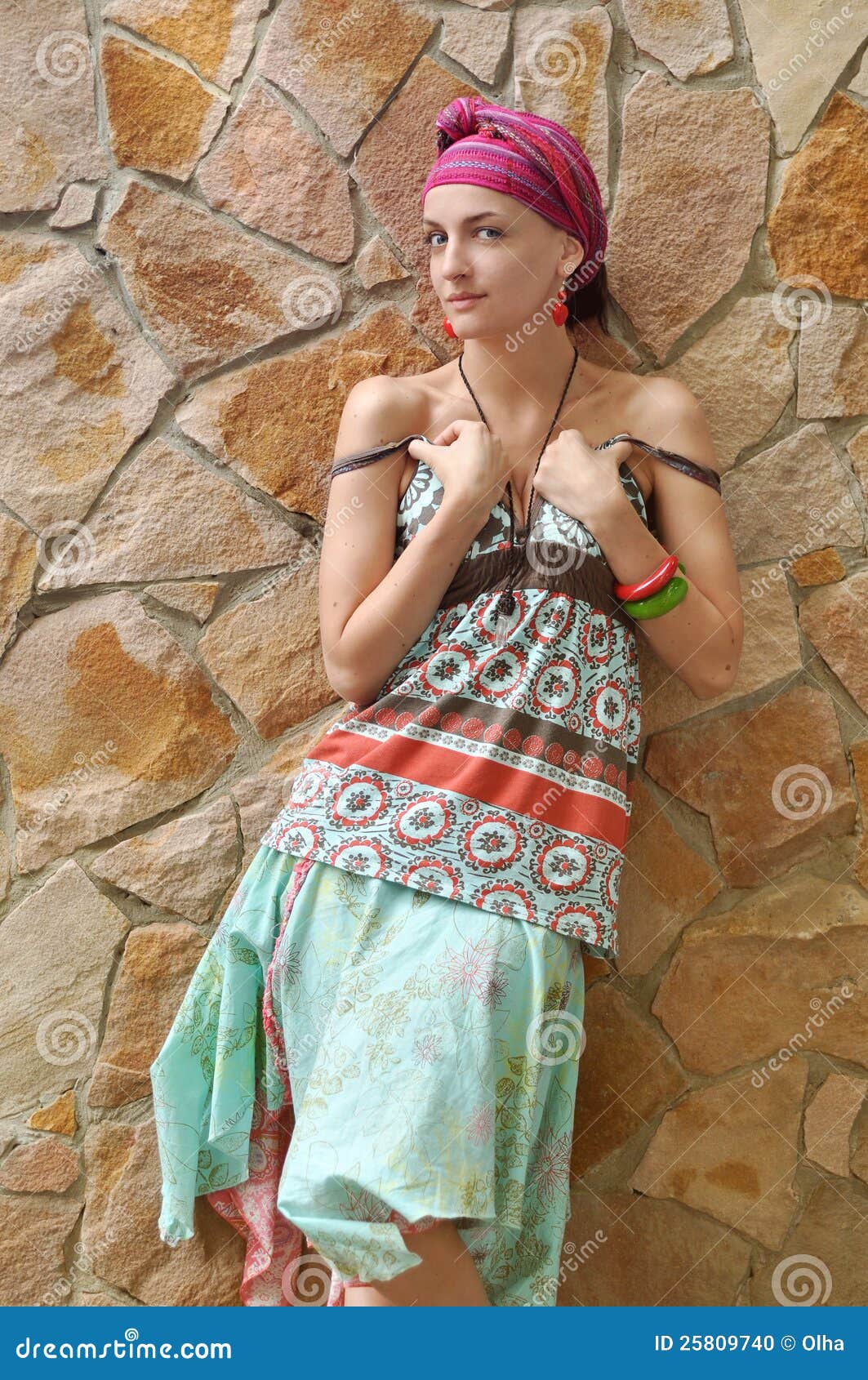 Girl in ethnic clothing stock photo. Image of clothing 25809740
