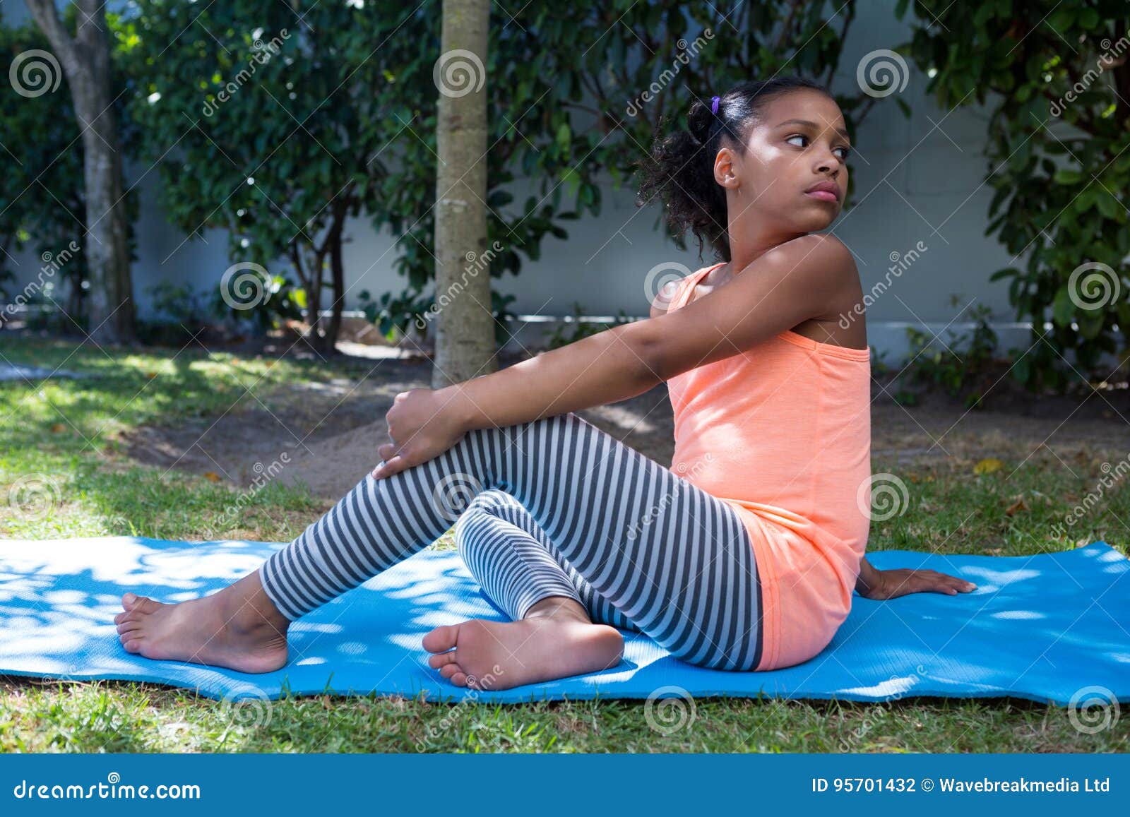 Girl Exercising on Exercise Mat Stock Photo Image of female, shoulder
