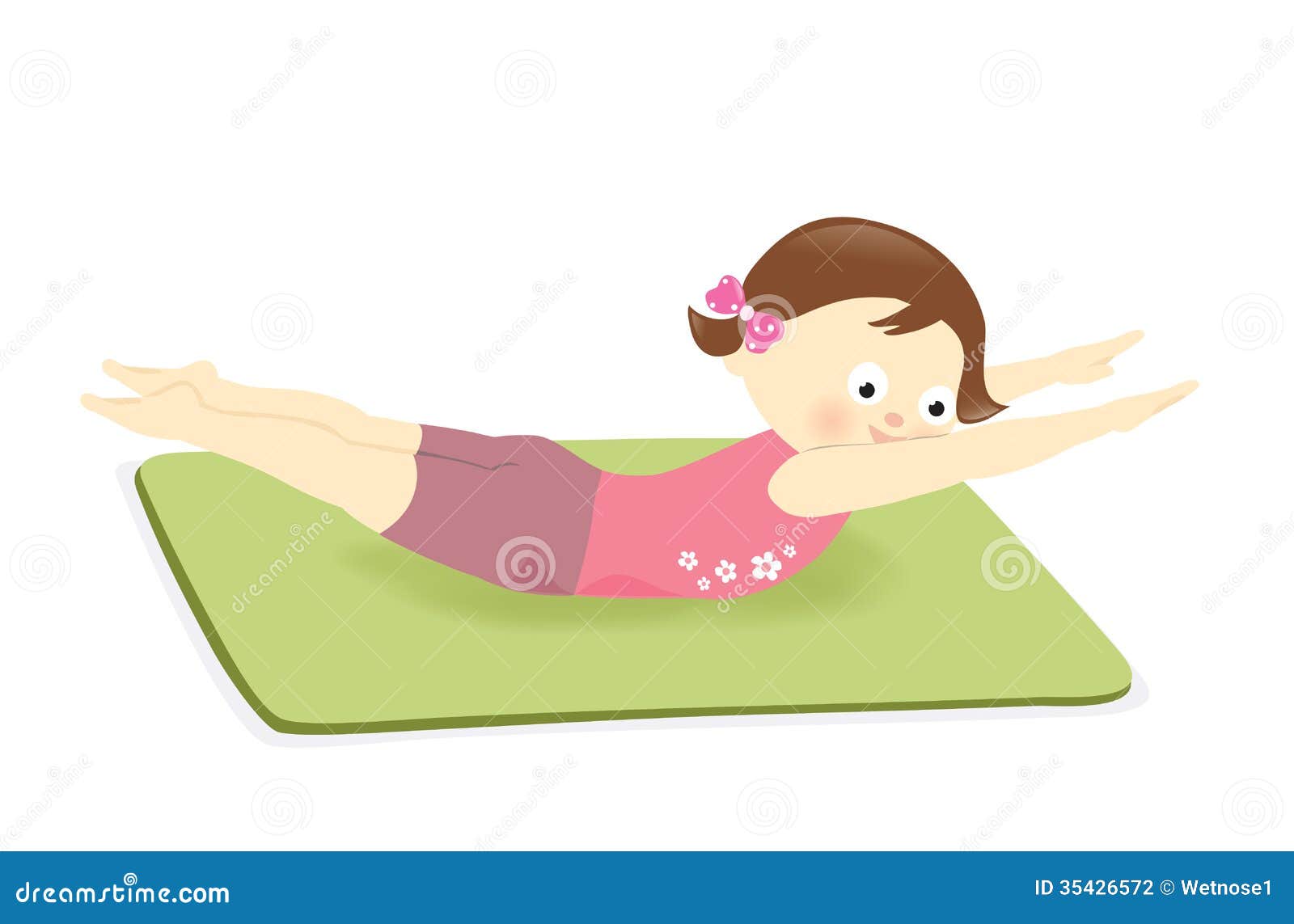 Girl exercising on mat stock vector. Illustration of active 35426572