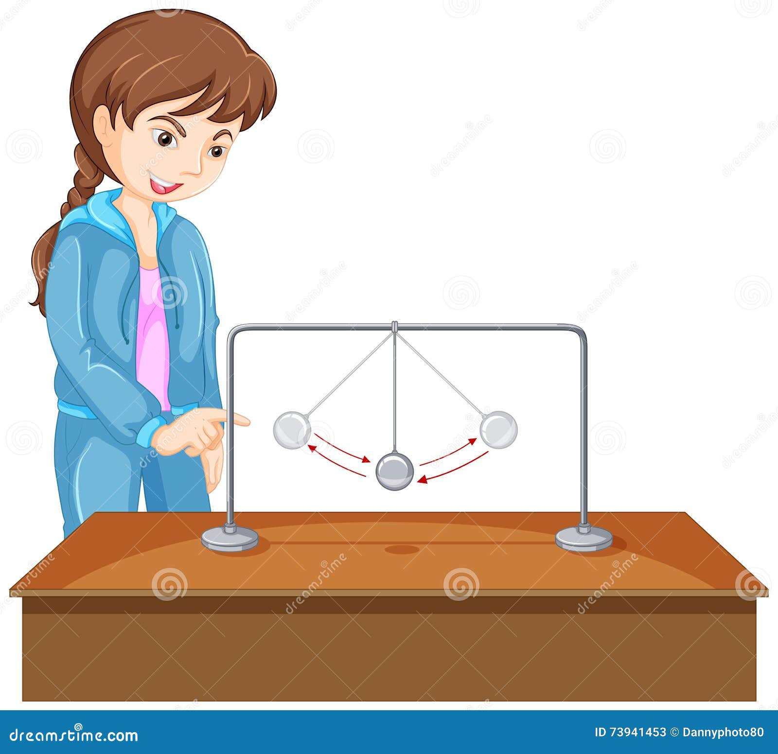 Girl Experiment with Gravity Ball Stock Vector Illustration of science, educational 73941453