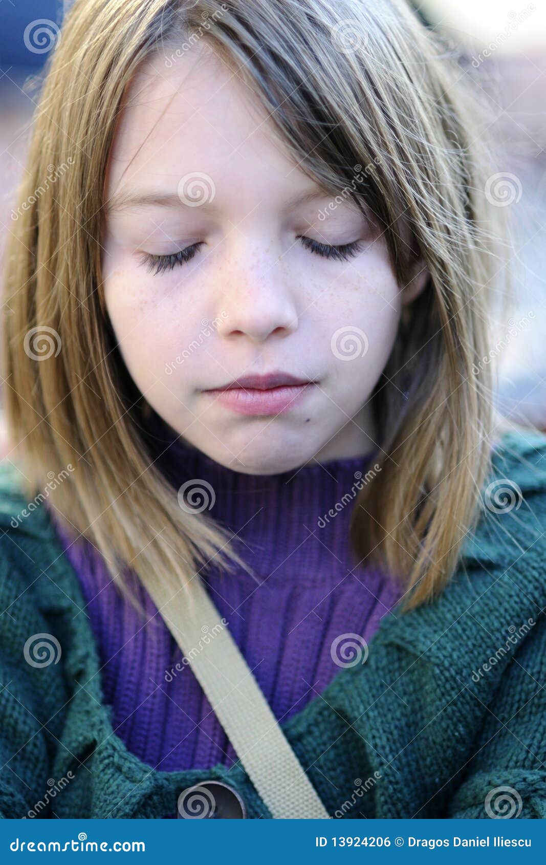 Girl with eyes closed stock photo. Image of hairstyle 13924206