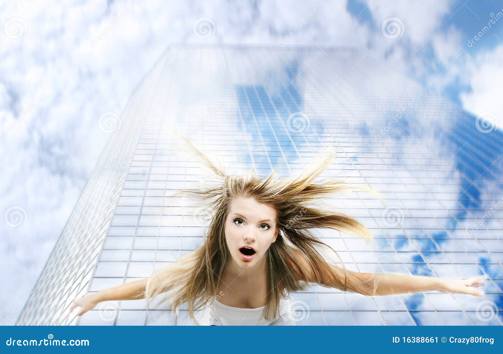 Girl Falling Down From Skyscraper Stock Image Image 16388661