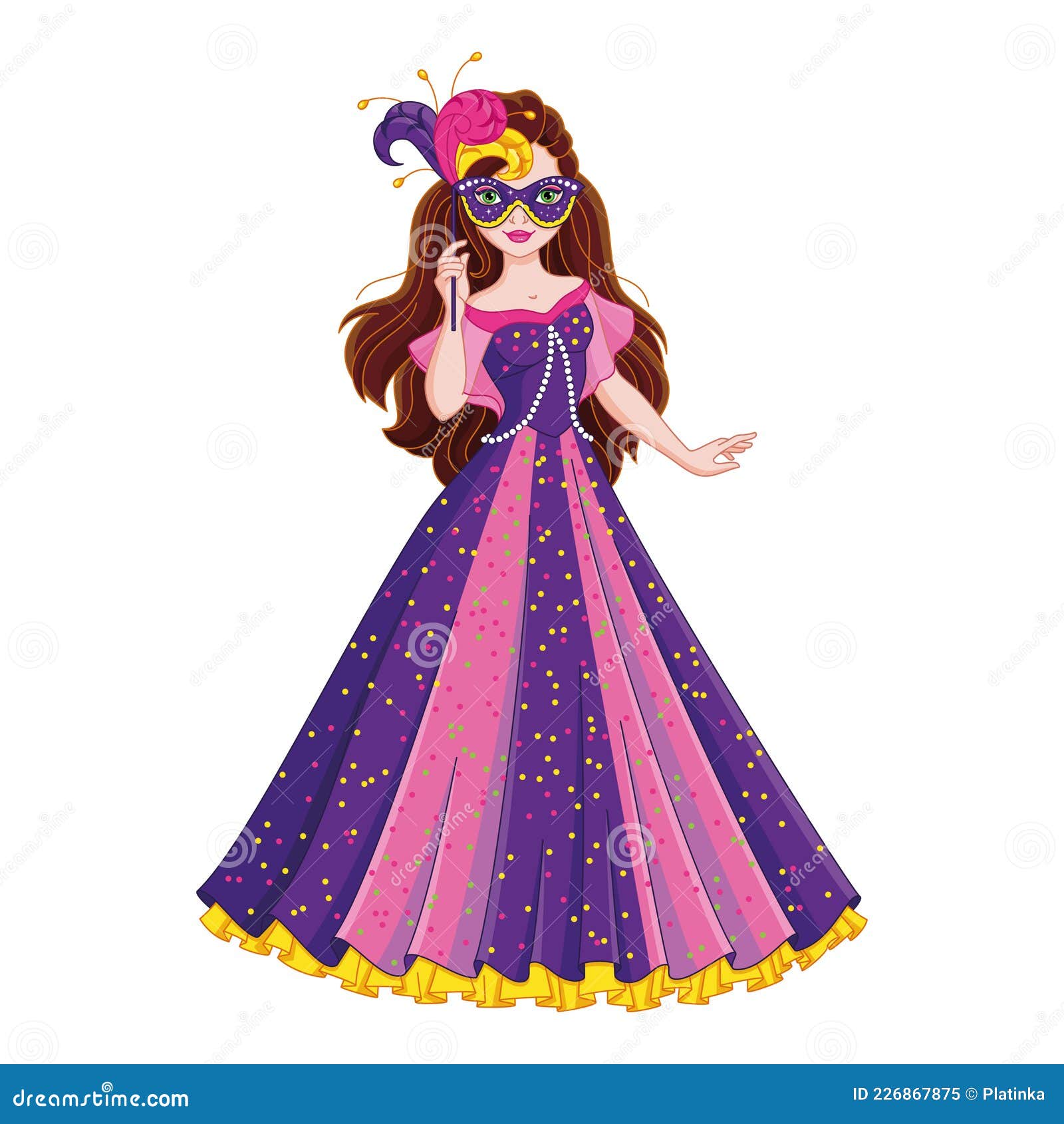 Girl in Fancy Dress, Princess in Masquerade Mask Stock Vector - Illustration of princess, kids: 226867875 Girl in Fancy Dress, Princess in Masquerade Mask Stock Vector - Illustration of princess, kids: 226867875