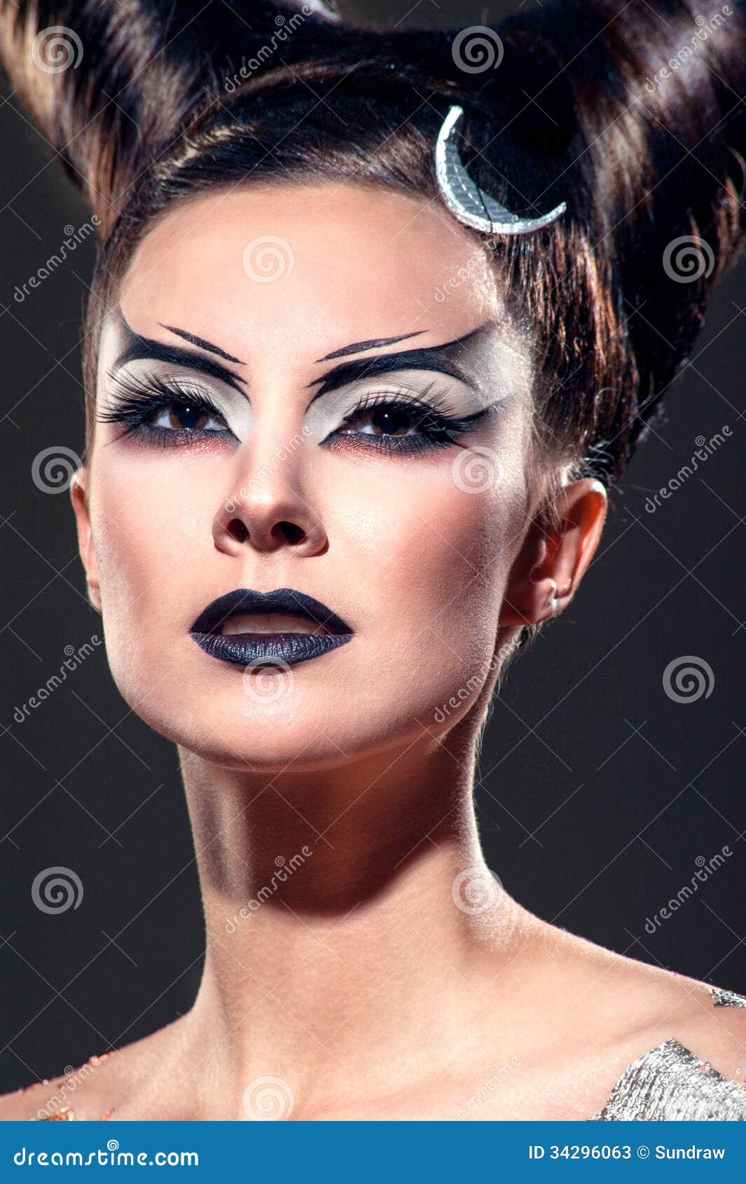 The girl with fancy makeup stock image. Image of fantastic - 34296063