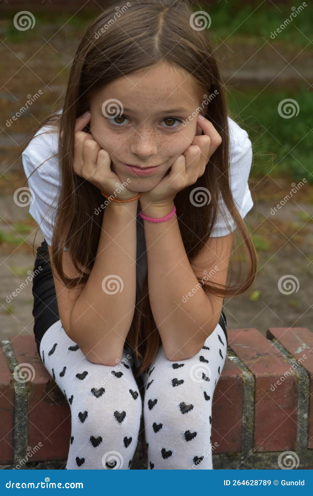 Girl with Fancy Pair of Tights Stock Image - Image of hairstyle