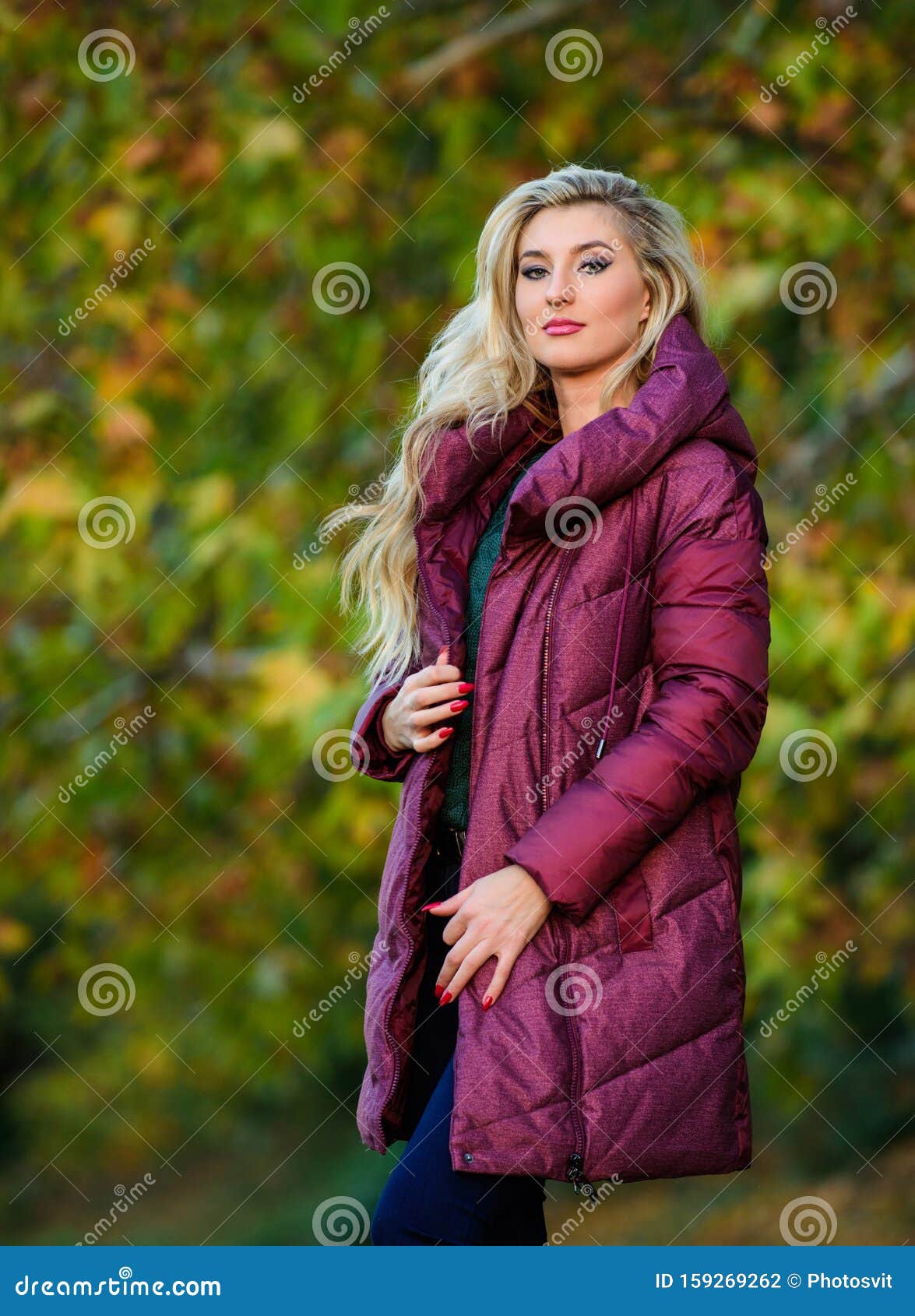 Girl Fashionable Blonde Walk Autumn Park. Jackets Everyone Should Have ...