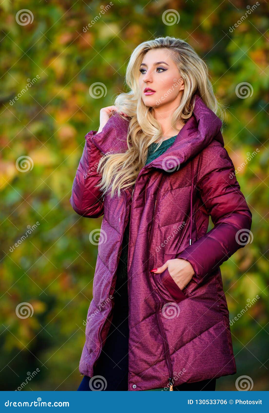 Girl Fashionable Blonde Walk Autumn Park. Jackets Everyone Should Have ...