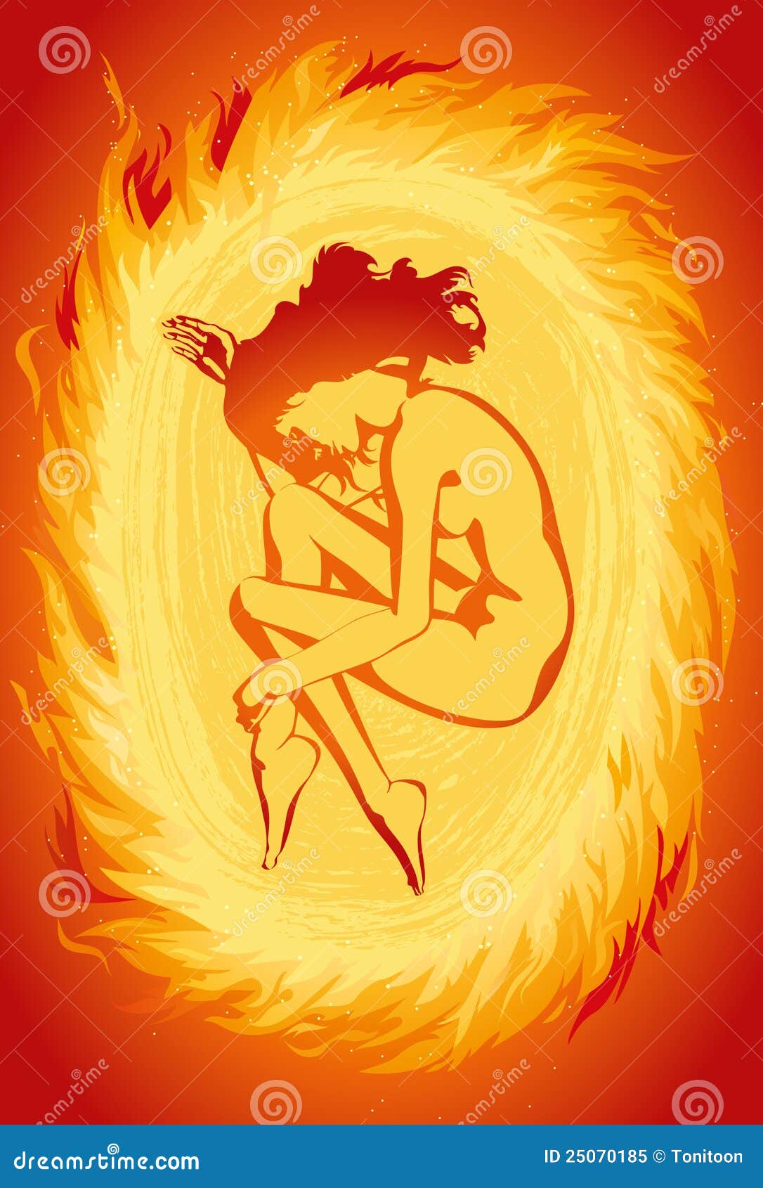 Girl In Fire Passion Love Anger Royalty Free Stock Photo 