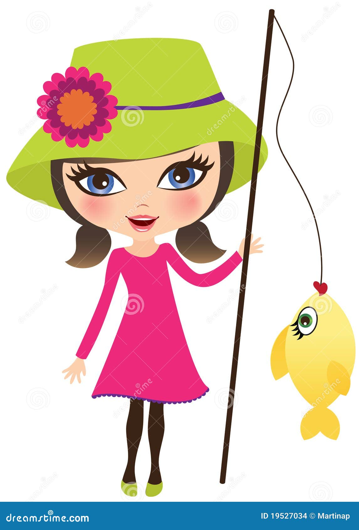 Girl Fishing Stock Illustrations – 2,301 Girl Fishing Stock