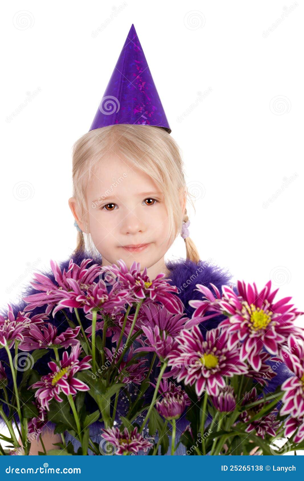 Girl and flowers stock photo. Image of blond, happiness 25265138