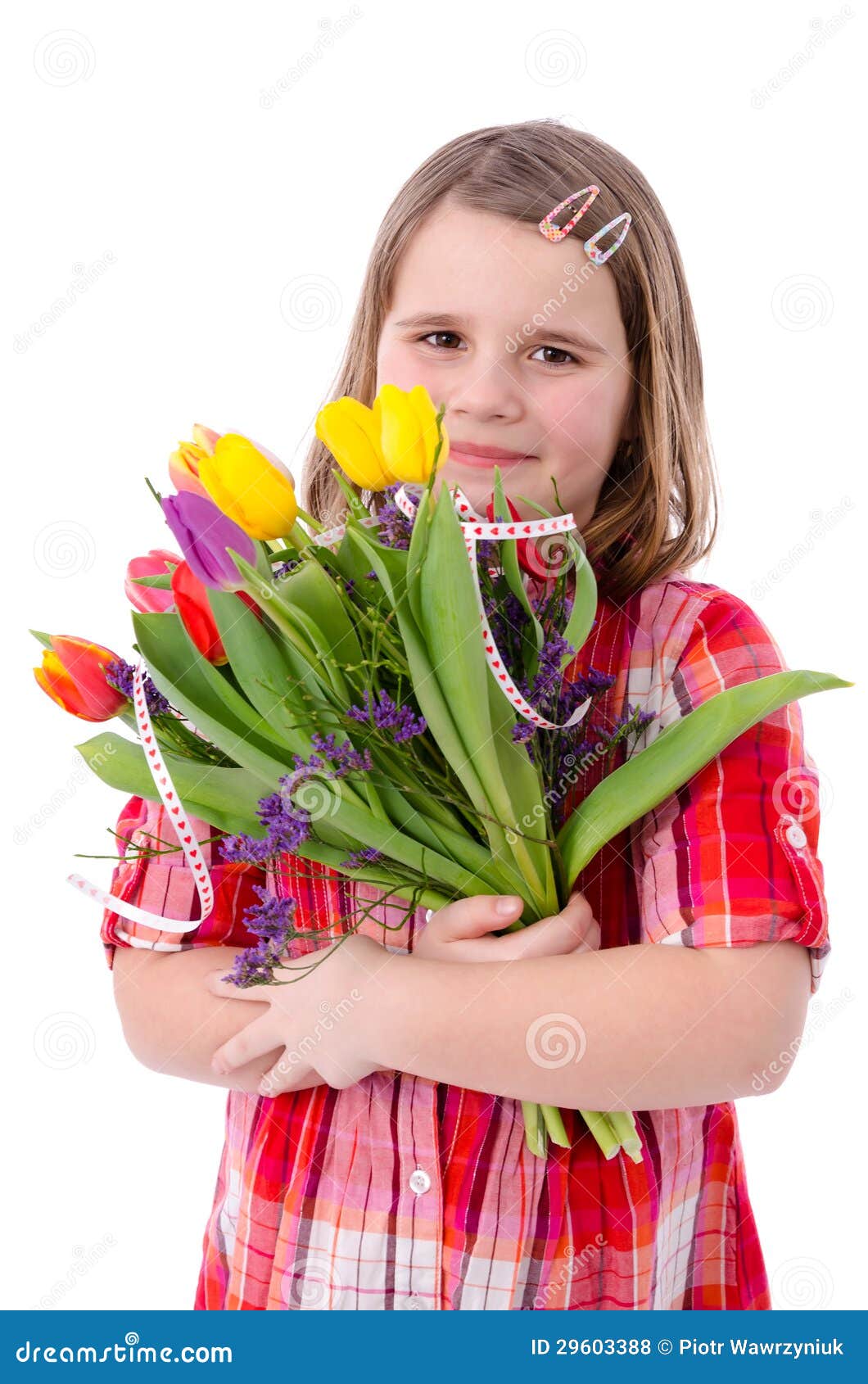 Girl with flowers stock photo. Image of little, celebration 29603388