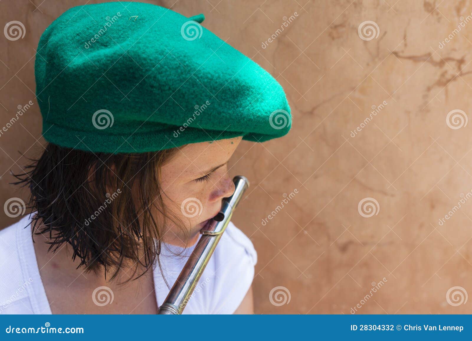 Girl Flute Music Play stock photo. Image of portrait - 28304332