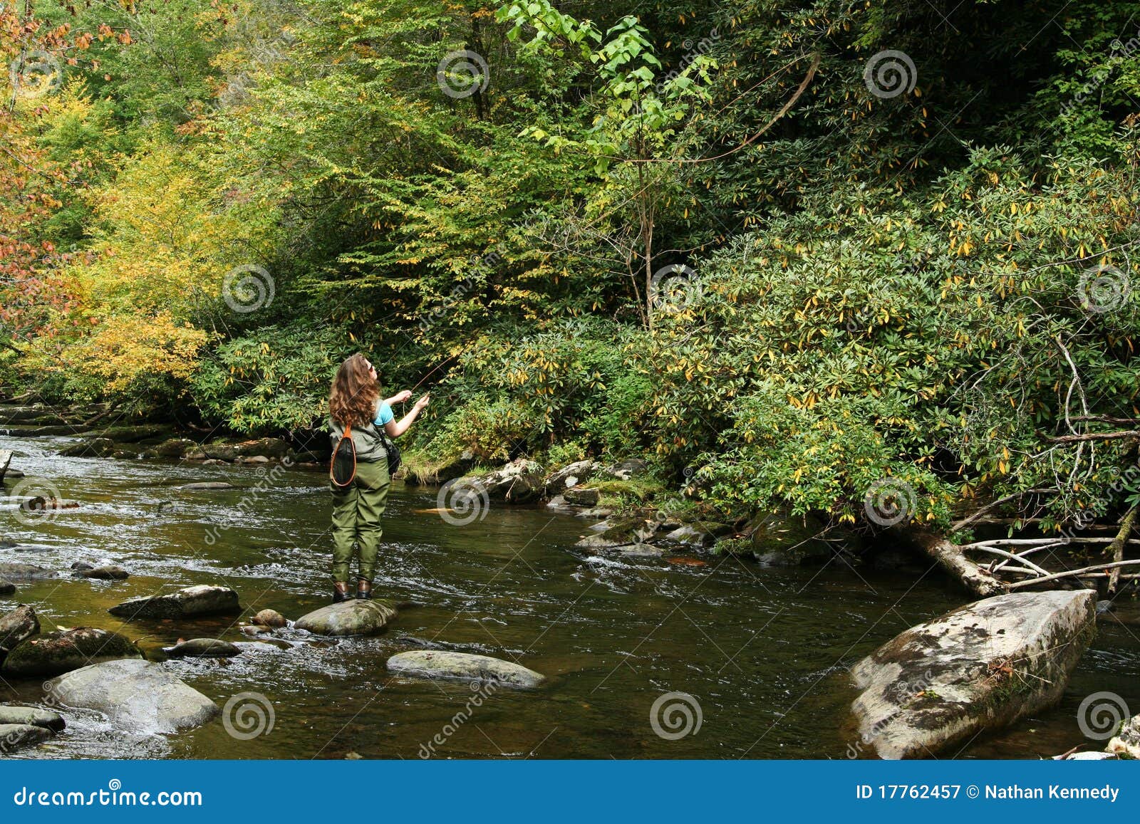 girl fly fishing