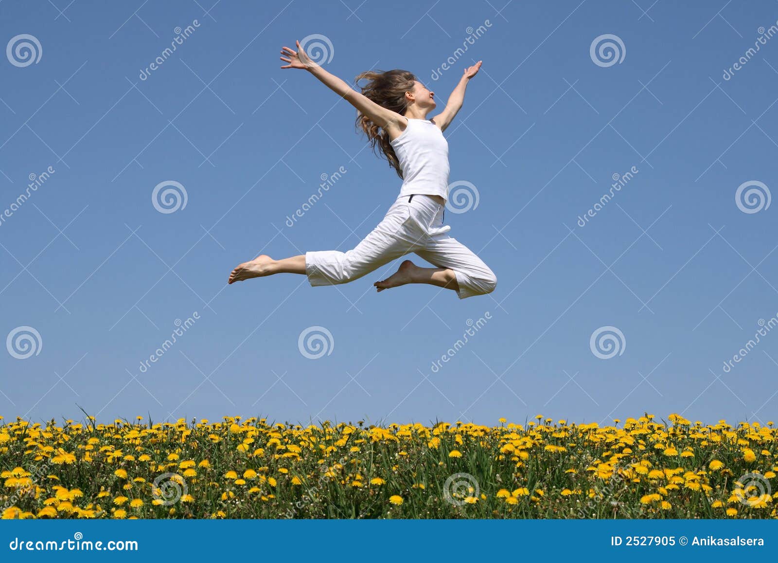 girl flying in a jump