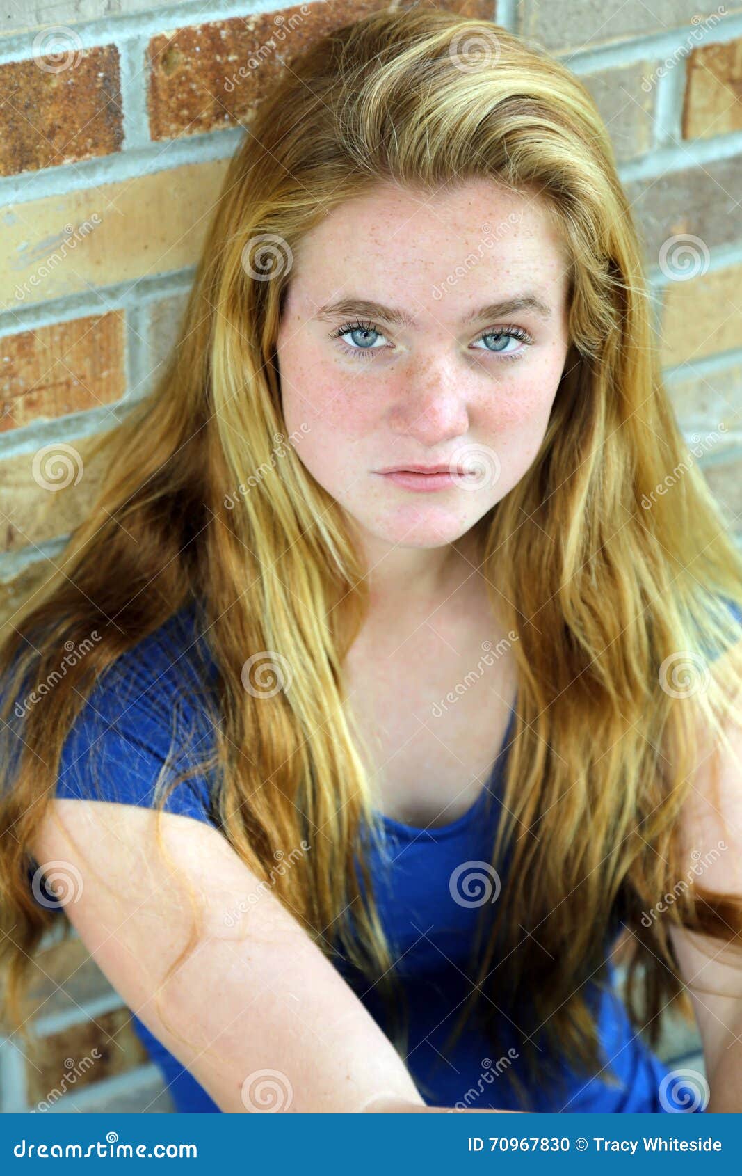 Girl with freckles stock photo. Image of head, model - 70967830