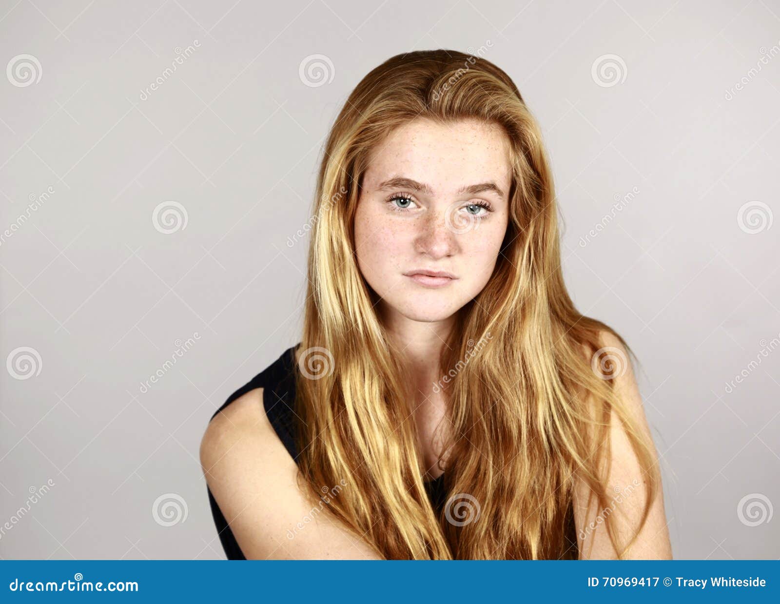 Girl with freckles stock image. Image of stylish, average - 70969417