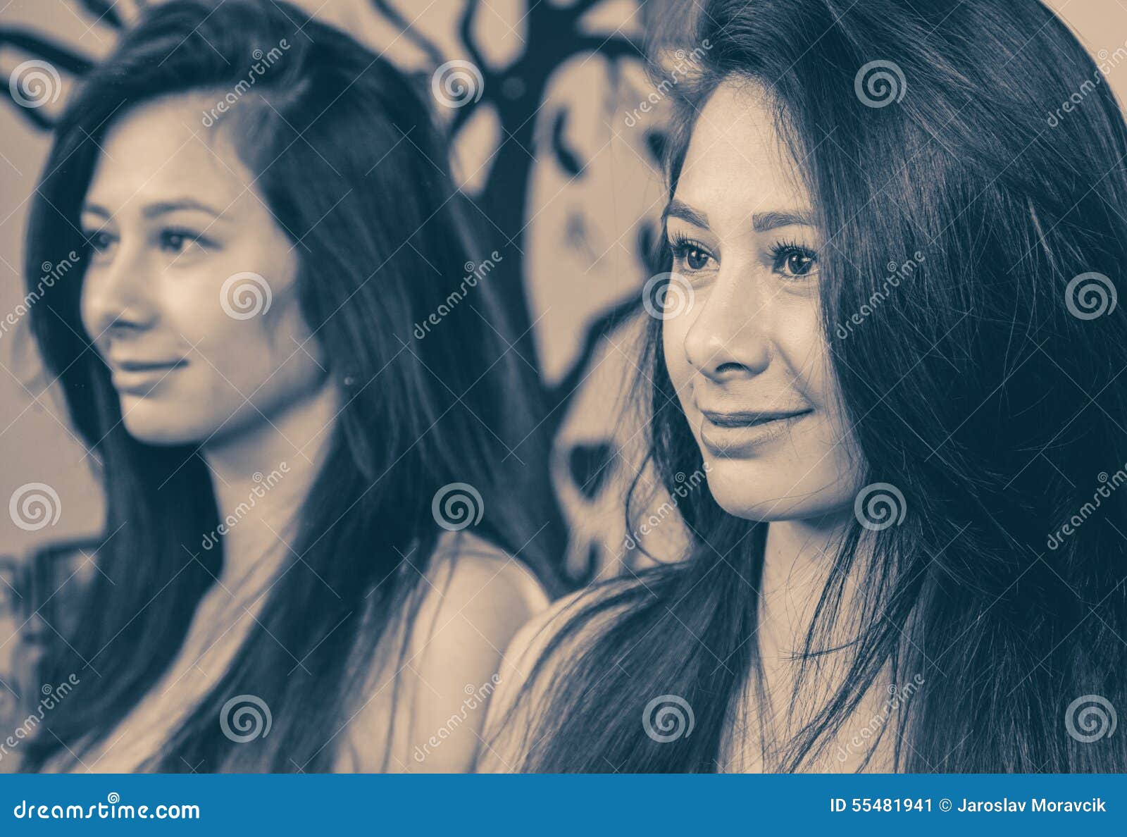 Girl in front of mirror stock image. Image of mirror 55481941