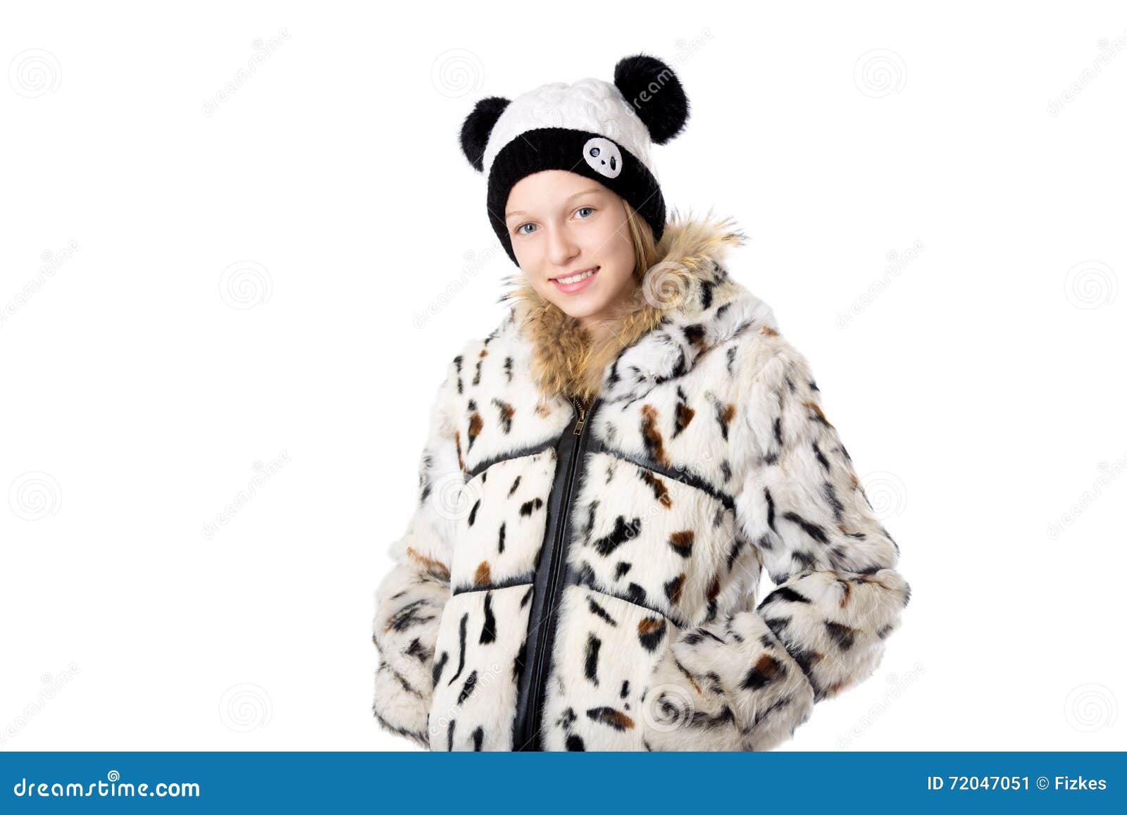 Girl in Funny Winter Outfit Stock Image - Image of cute ...