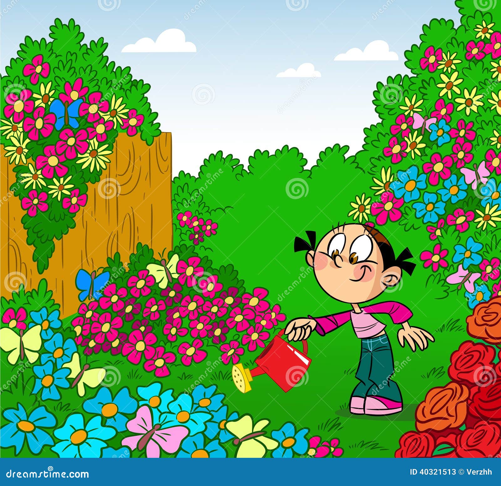 clipart girl in garden - photo #43