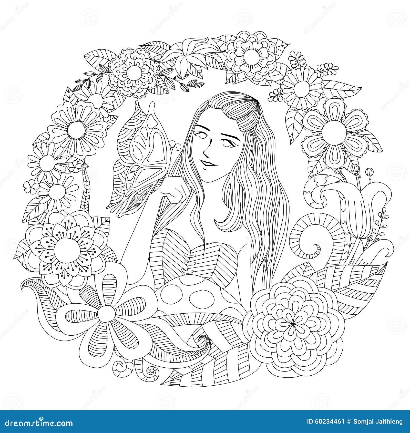 girl in the garden stock vector. illustration of bride - 60234461