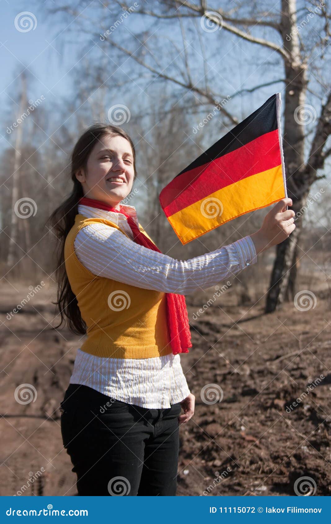 Girl with germany flag stock photo. Image of national 11115072