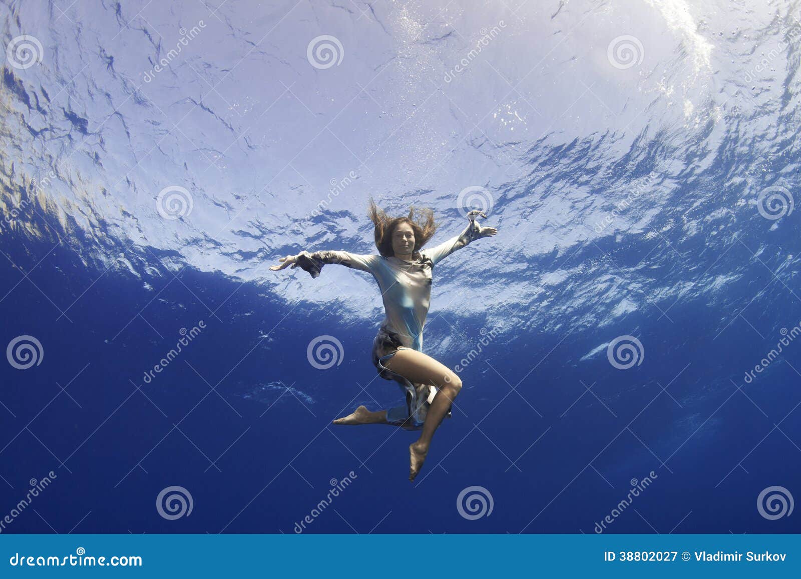 Girl Giving Hand To You Underwater Stock Image - Image of diving ...