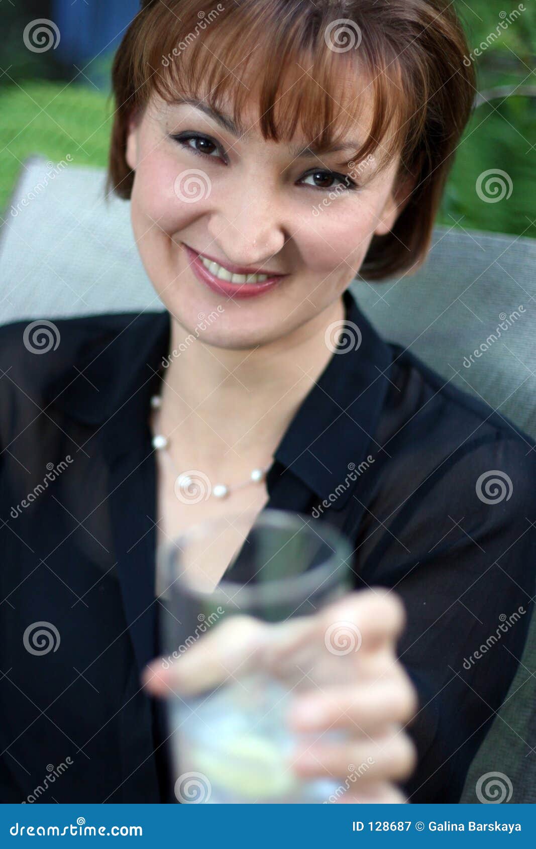Girl With A Glass Stock Image Imag