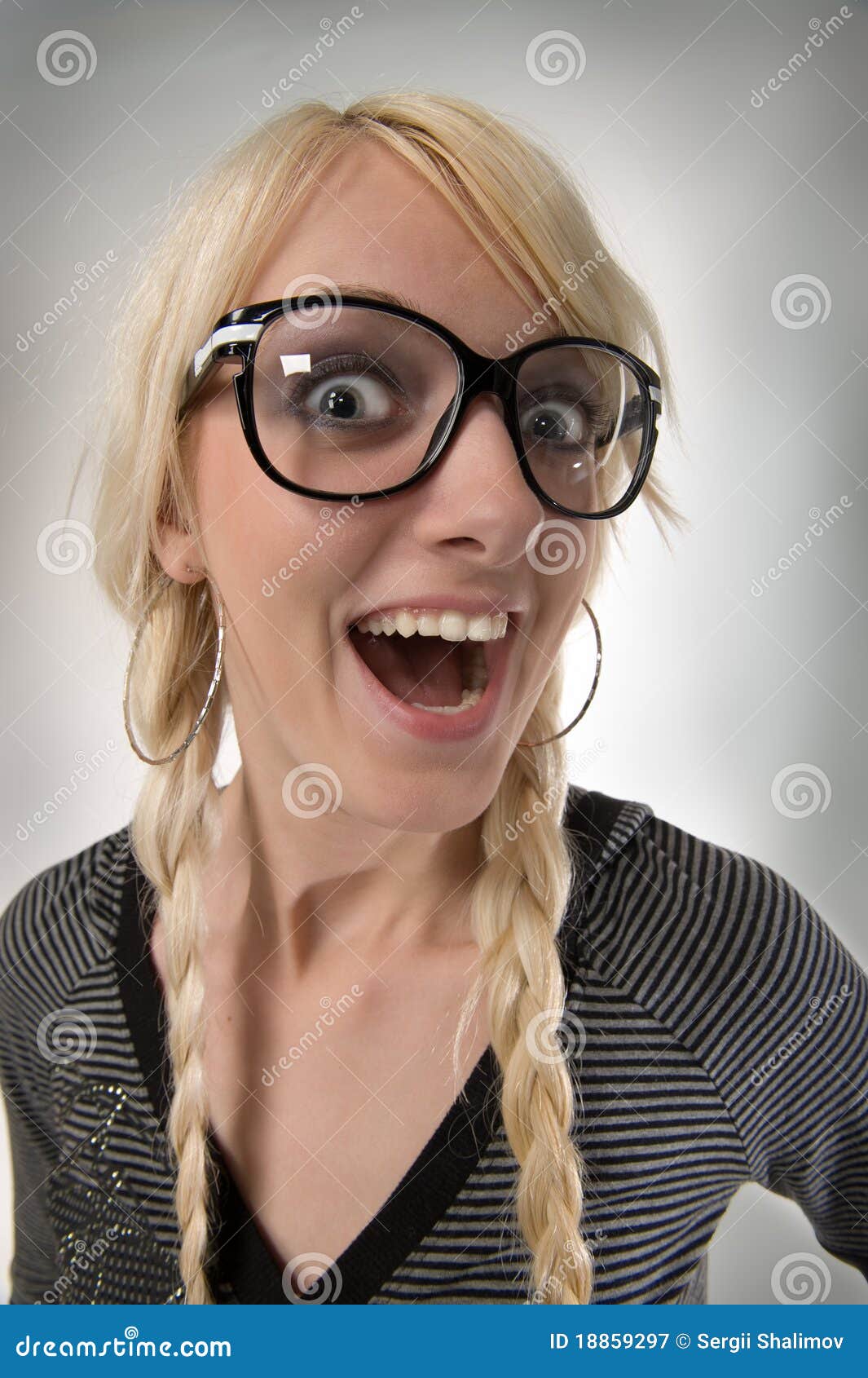 Girl With Glasses Looks Like As Nerdy Girl Humor Stock Image Image 