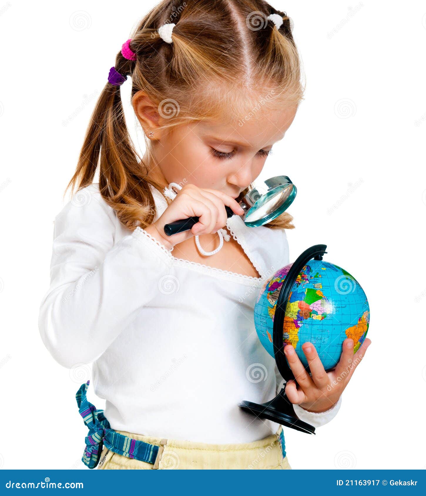 Girl with globe stock image. Image of ball, global, hold 21163917