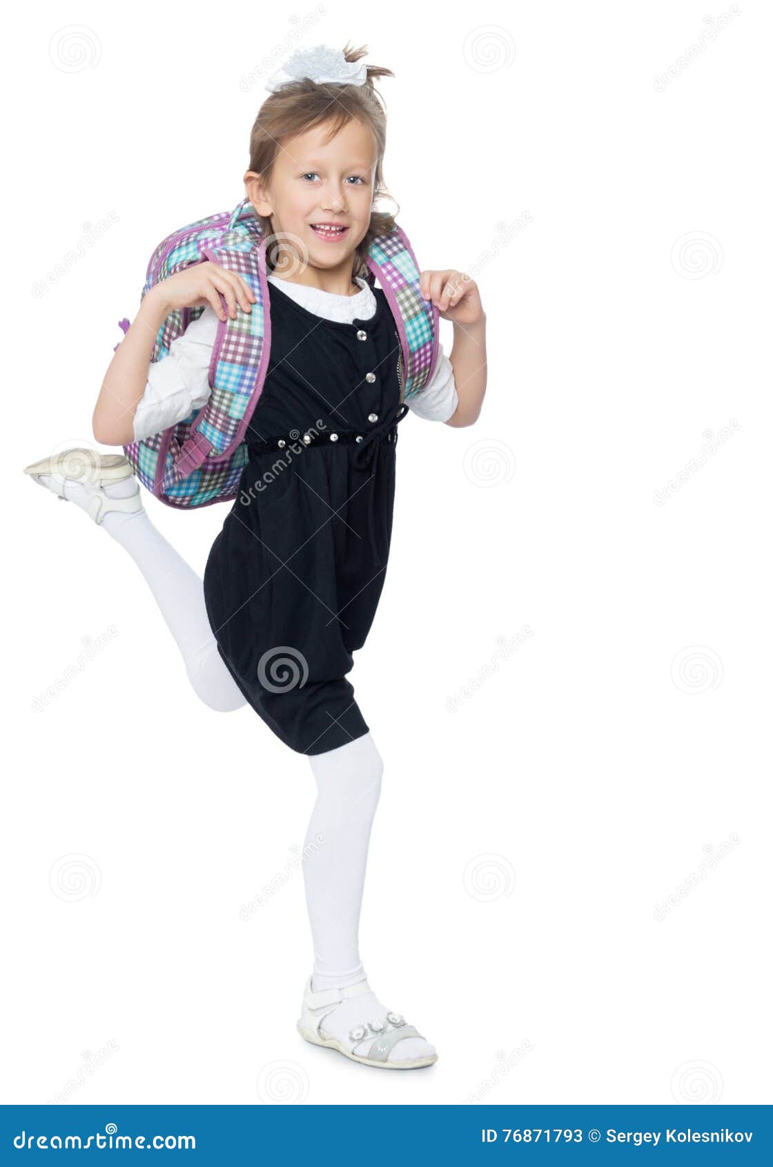 The girl goes to school stock image. Image of children - 76871793