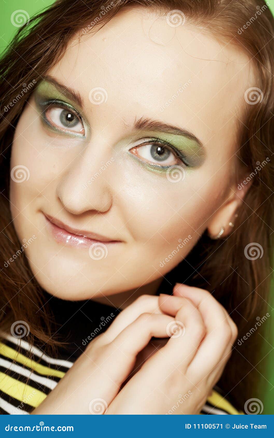 Girl on green background stock image. Image of natural 11100571