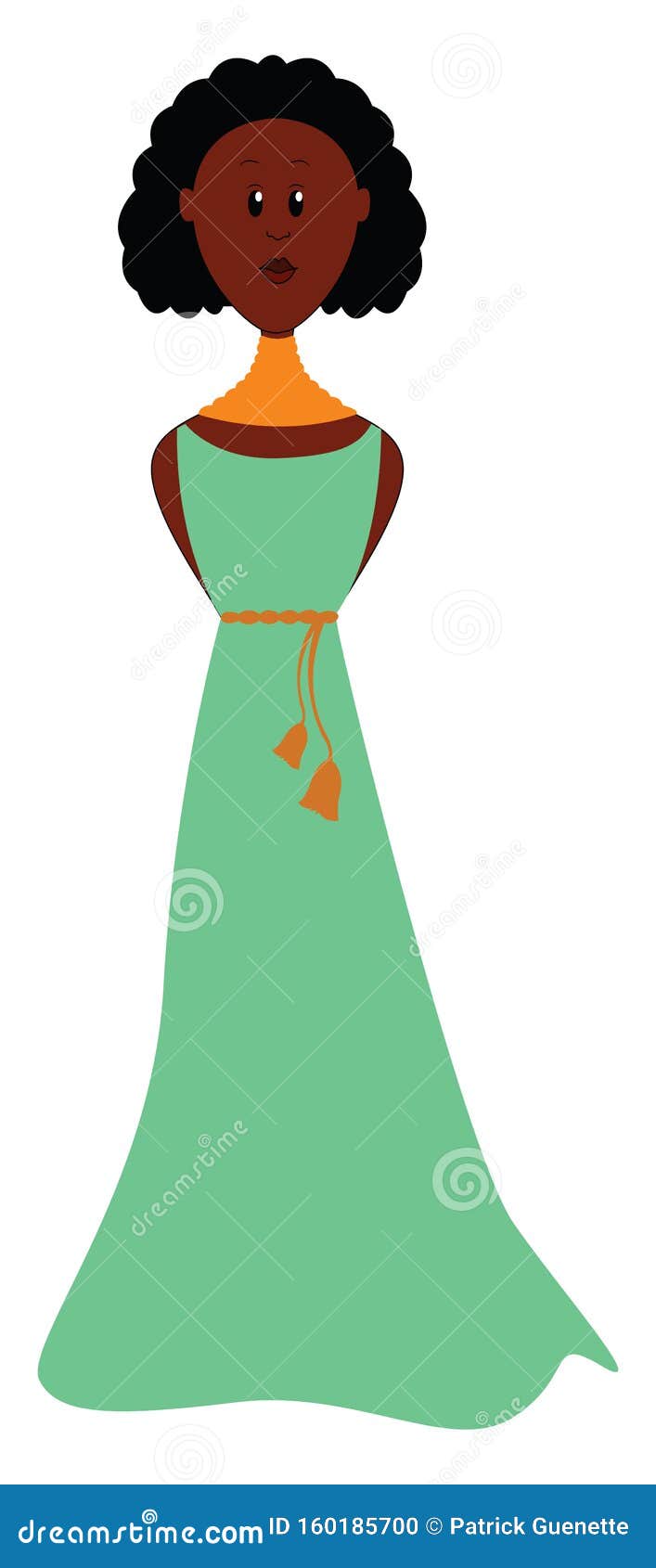 Girl In Green Dress, Illustration, Vector Stock Vector - Illustration