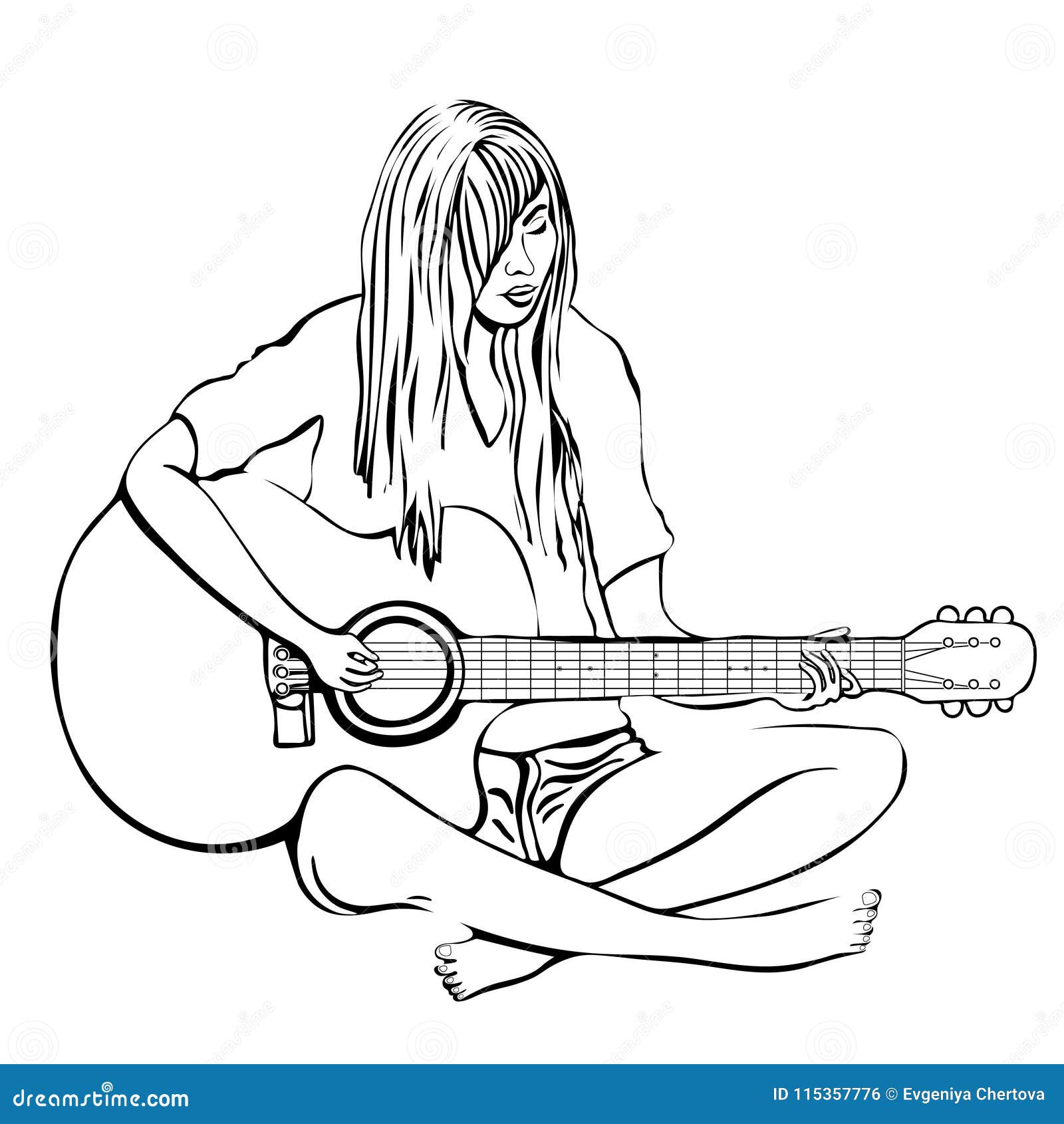 How to draw a Girl Playing Guitar || Pencil sketch for beginner || Guitar  with girl || girl drawing - YouTube