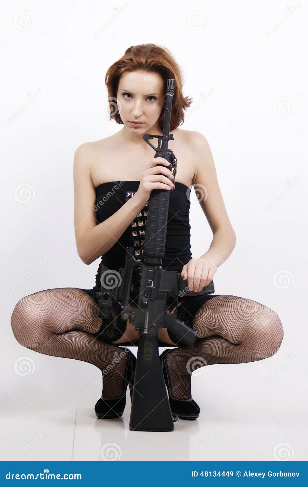 Girl And Gun Stock Image Image Of Police Pivot Arms