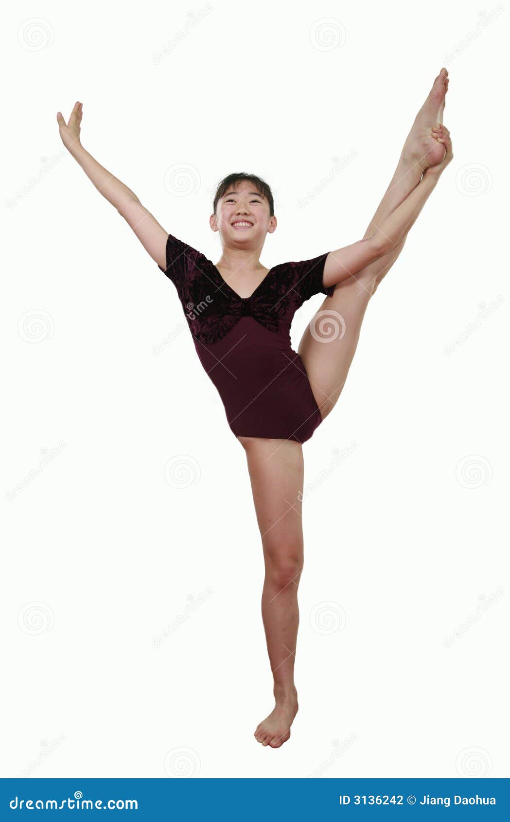 Young woman doing gymnastics, wearing a gym leotard and tights Stock Photo  - Alamy