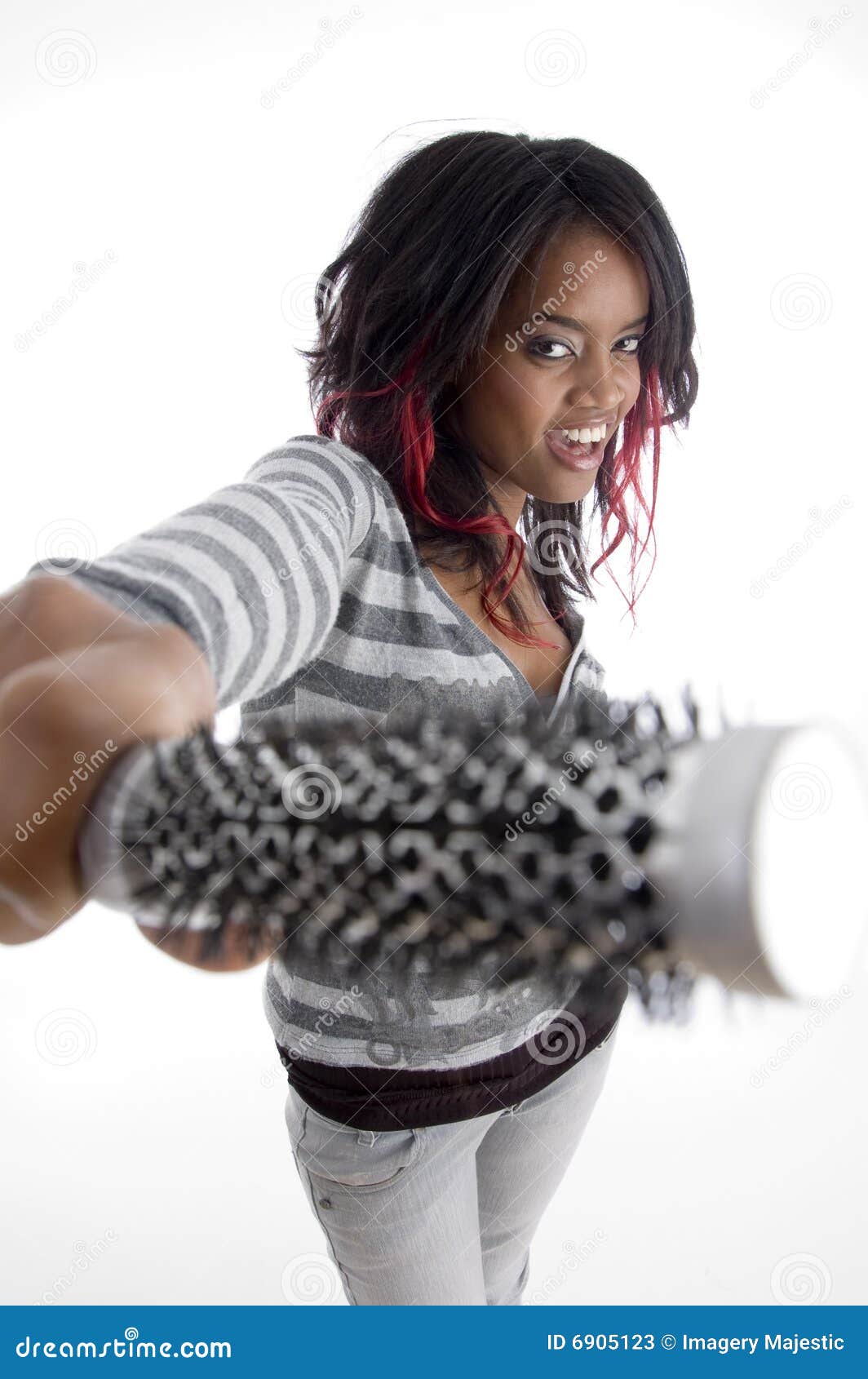 Girl with hair brush stock image. Image of clothing, pretty 6905123