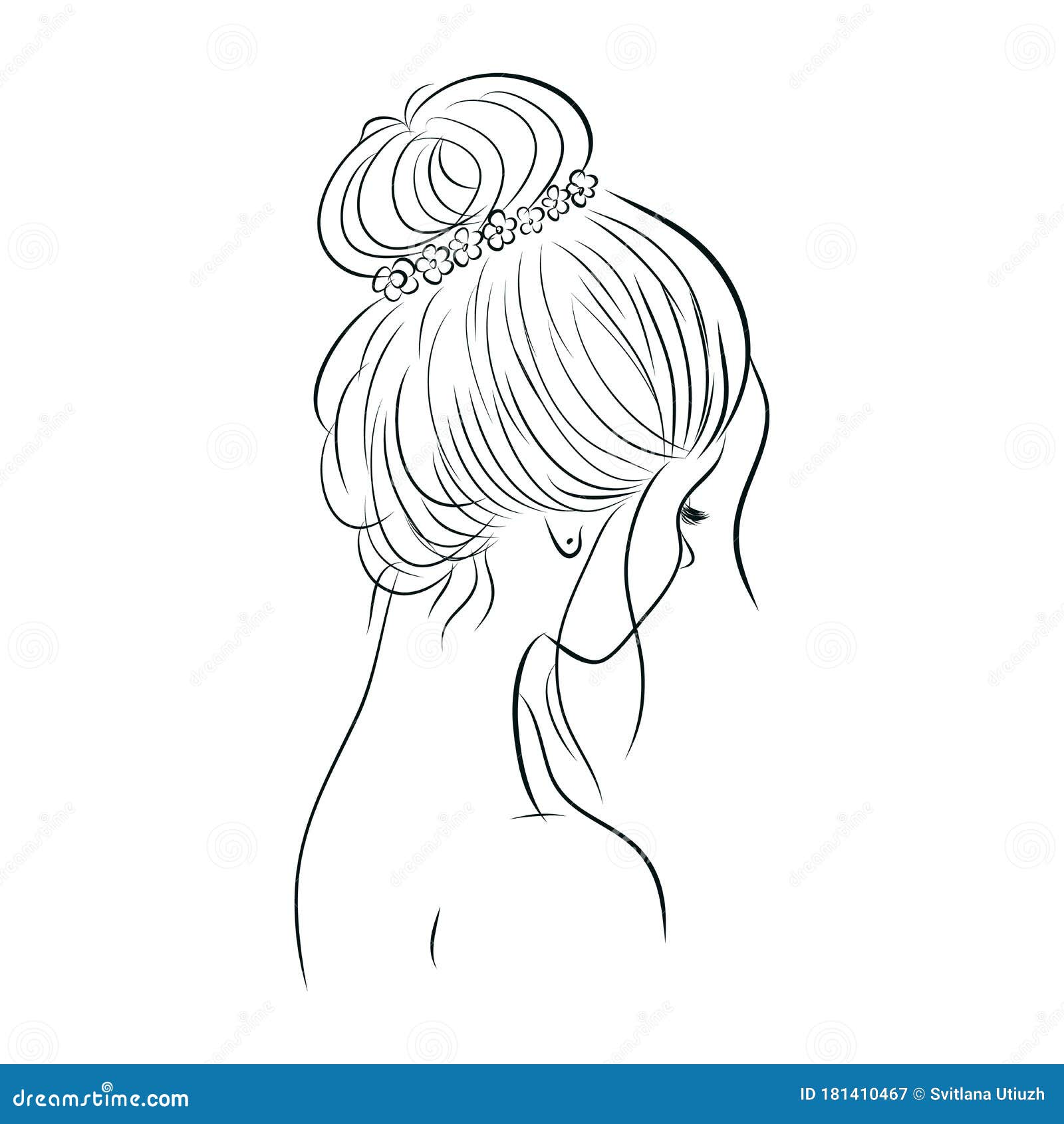 Girl with Hair Bun, Hand Draw, Vector Illustration Isolated on White Background Stock Vector - Illustration of beauty, attractive: 181410467 Girl with Hair Bun, Hand Draw, Vector Illustration Isolated on White Background Stock Vector - Illustration of beauty, attractive: 181410467