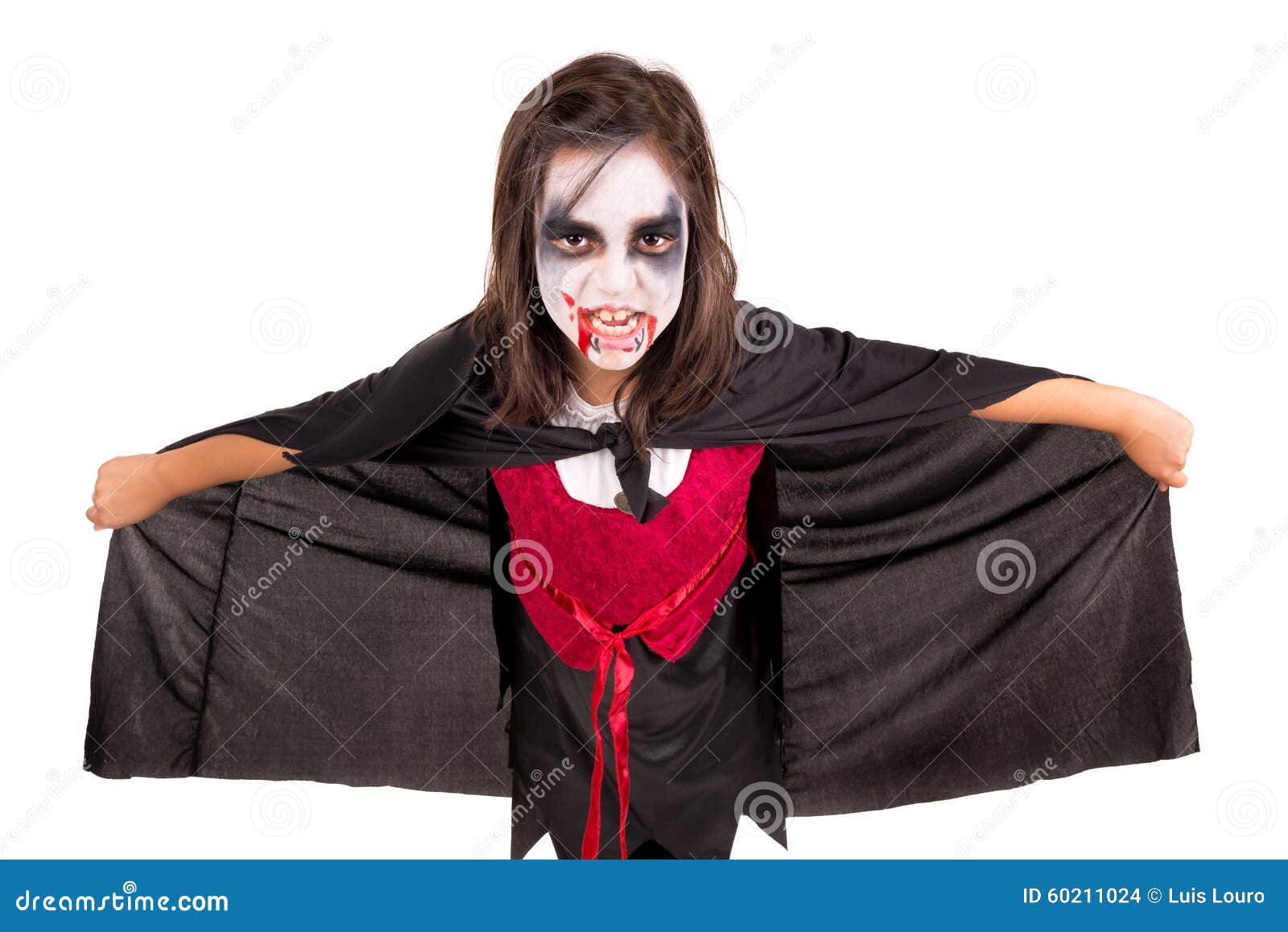 Girl in Halloween Vampire Costume Stock Photo - Image of people ...