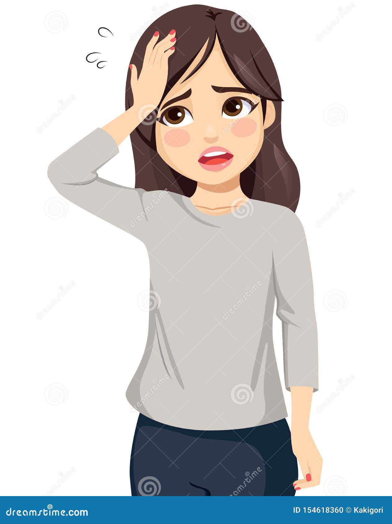 Girl Hand on Head Forgot stock vector. Illustration of frustrated