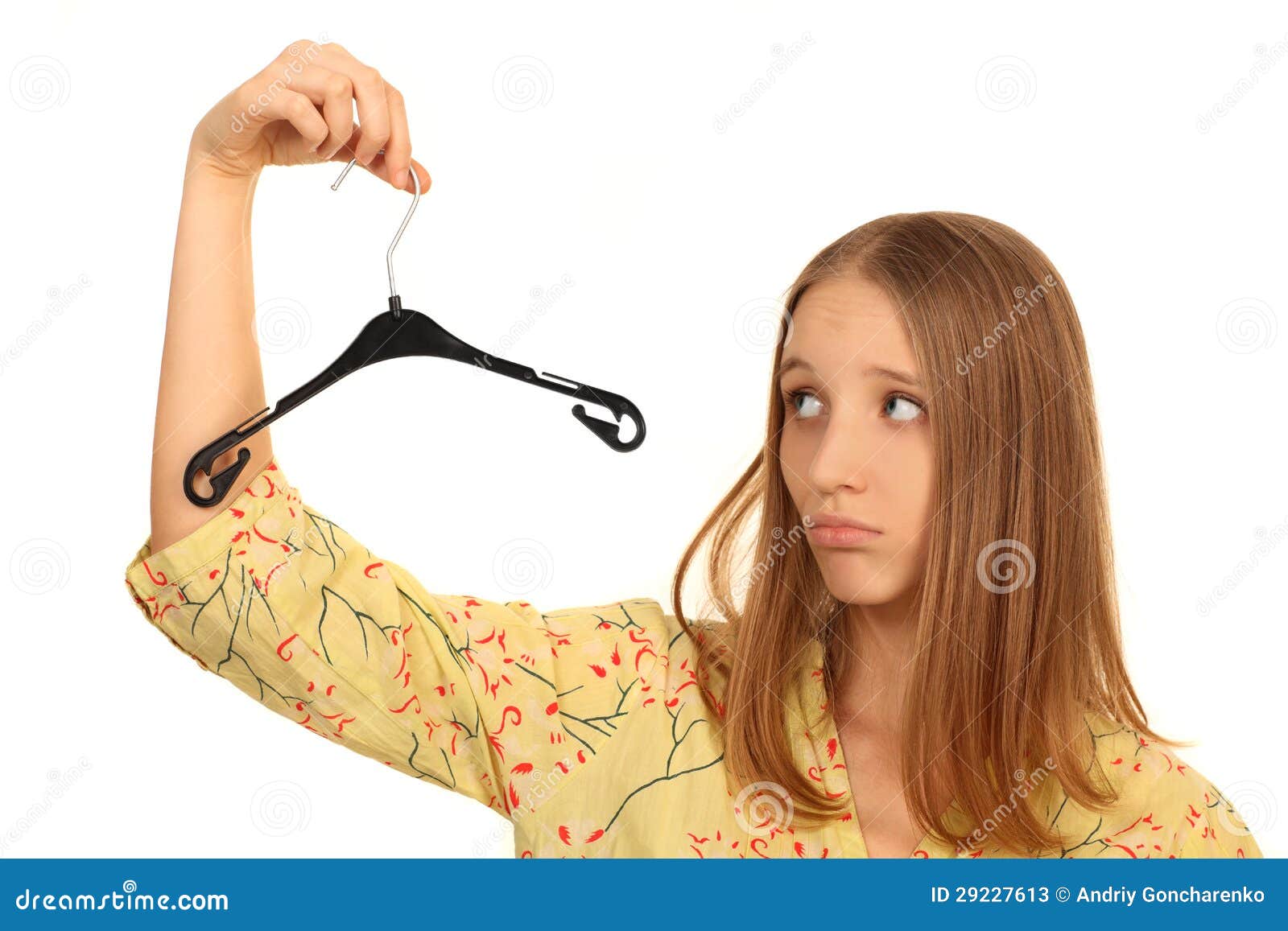Girl with hanger stock image. Image of occasion, adult 29227613