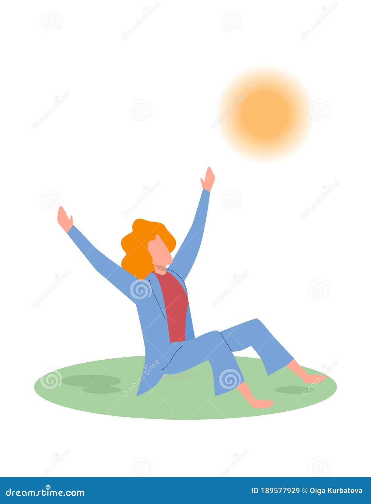 Girl is Happy. Young Girl or Teen Enjoys Life, Good Mood, Woman Sitting on  Grass in Park, Positive Thinking, Cartoon Stock Vector - Illustration of  happiness, green: 189577929