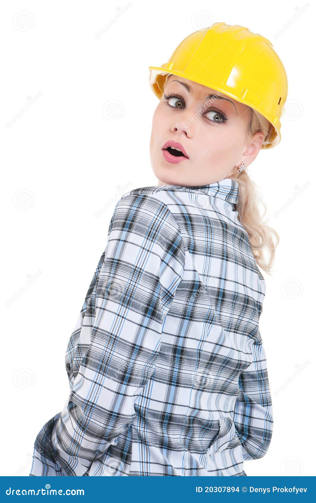 Girl with hard hat stock photo. Image of attractive, girl 20307894