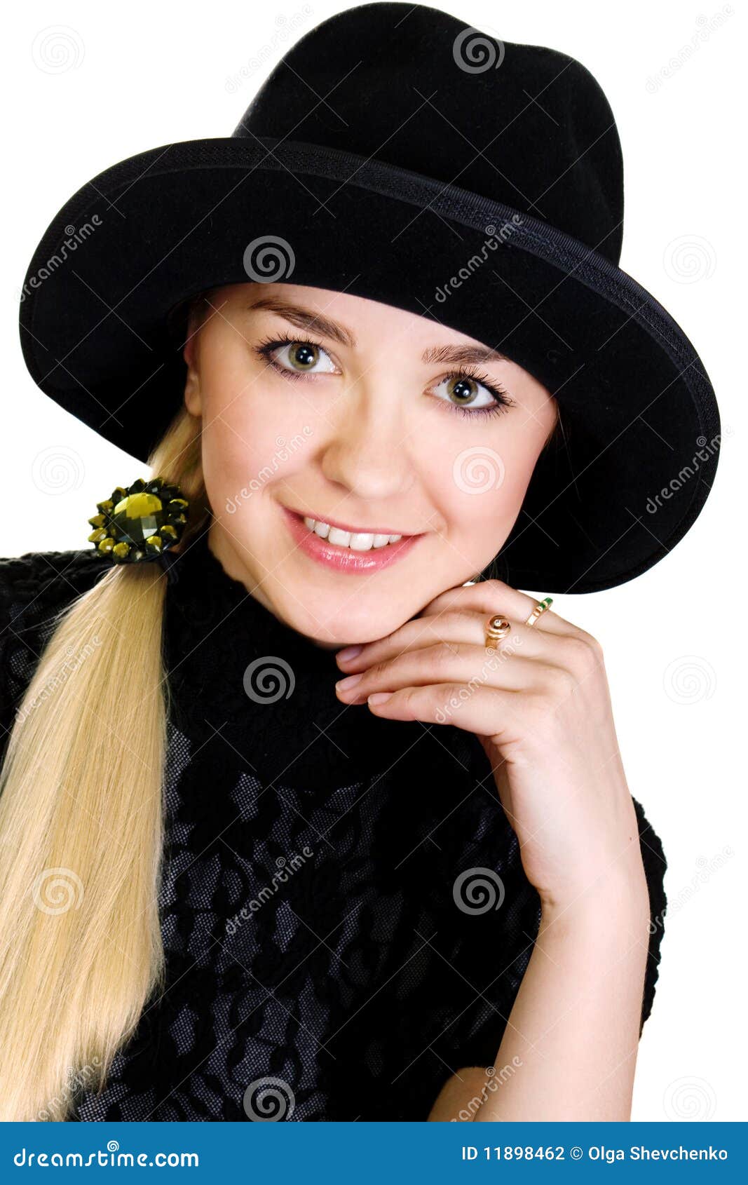 Girl in hat stock photo. Image of beauty, dark, attractive 11898462